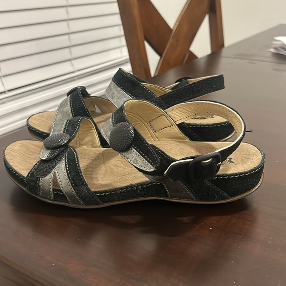 Romika Black & Silver Leather Comfort Walking Strappy Sandals EU Size 38 - Picture 5 of 16